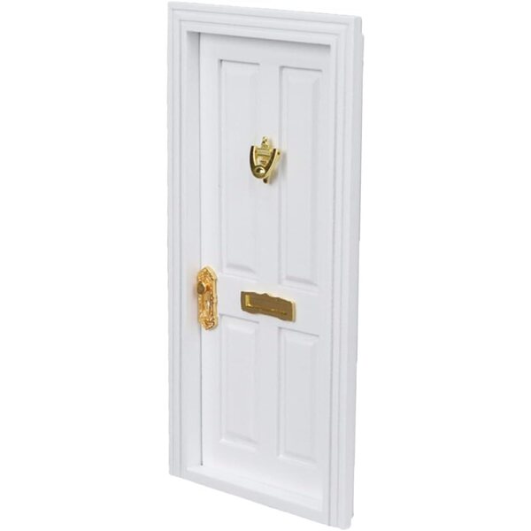 Mini Porta in Legno Bianca per Casa delle Bambole con 4 Scomparti, Accessorio Decorativo