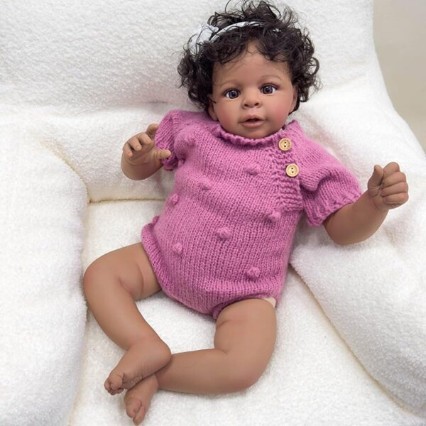 Lonian Reborn Poupée Bambina 24 Pollici 60 cm Corpo Morbido e Capelli Ricamati