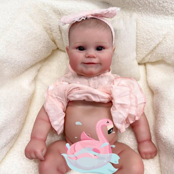 Lonian Reborn Puppen 19" Bambola Bambina Realistica in Silicone con Accessori Rosa