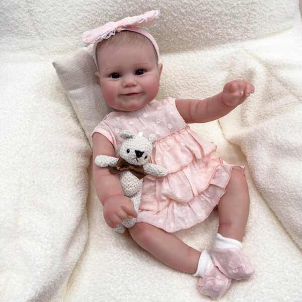 Lonian Reborn Puppen 19" Bambola Bambina Realistica in Silicone con Accessori Rosa