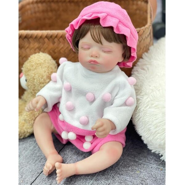 Lonian bambola neonato 45 cm realistica in silicone e stoffa, con accessori