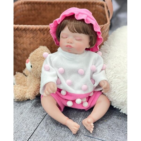 Lonian bambola neonato 45 cm realistica in silicone e stoffa, con accessori