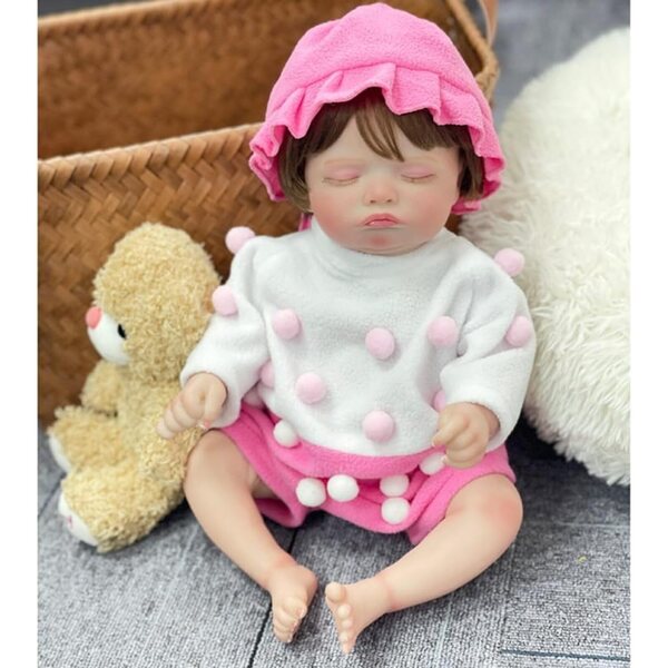 Lonian bambola neonato 45 cm realistica in silicone e stoffa, con accessori
