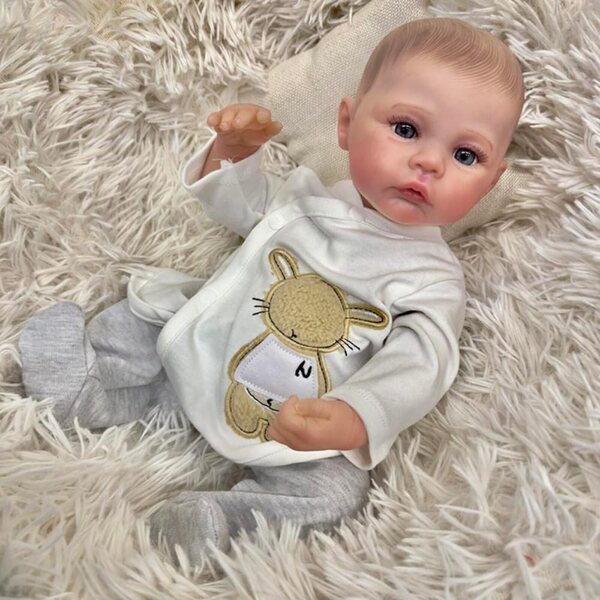 Lonian Pupo Rinasciuto Bambino 48 cm Realistico in Vinile e Silicone con Accessori
