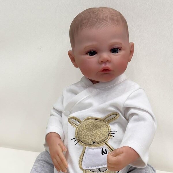 Lonian Pupo Rinasciuto Bambino 48 cm Realistico in Vinile e Silicone con Accessori