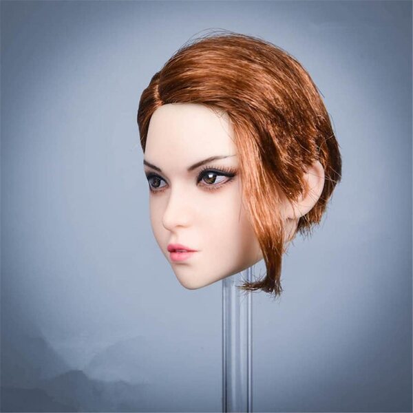Testa Femminile 1/6 per Action Figure 12 Pollici con Capelli Piantati in PVC