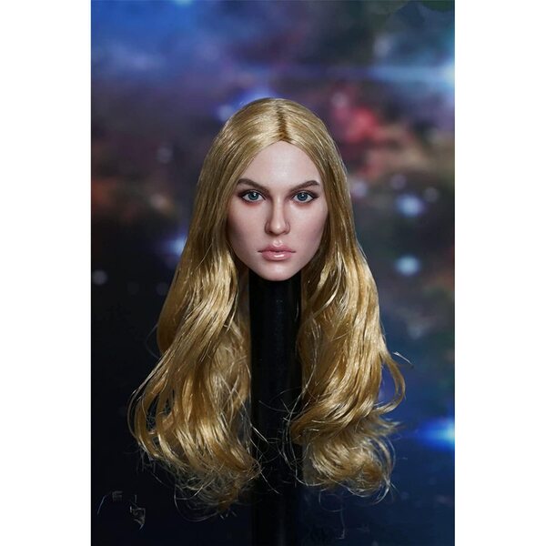 Testa Femminile 1/6 Scaled con Capelli Impiantati per Action Figure 12'' Phicen VC HT JO