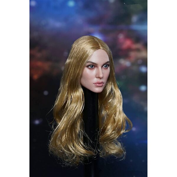 Testa Femminile 1/6 Scaled con Capelli Impiantati per Action Figure 12'' Phicen VC HT JO