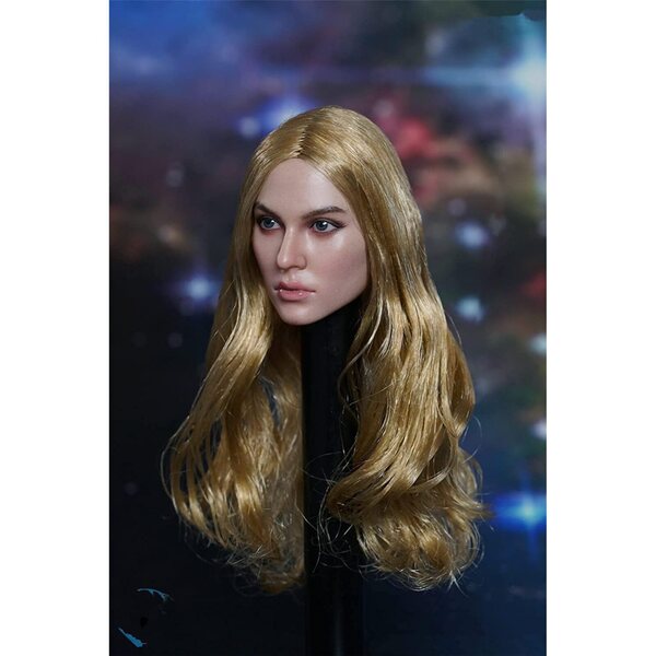 Testa Femminile 1/6 Scaled con Capelli Impiantati per Action Figure 12'' Phicen VC HT JO