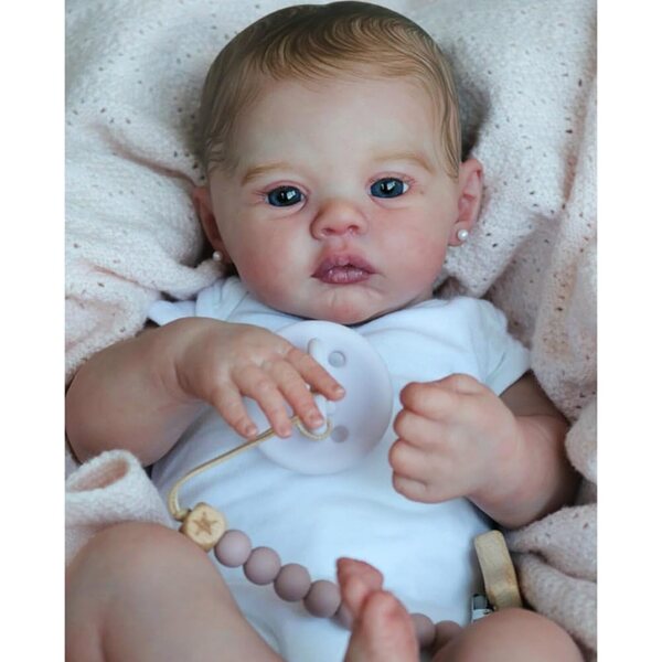 Lonian Pupa Reborn Newborn 48 cm aus Silikon, weicher Körper, Komplettset für Kinder ab 3 Jahren