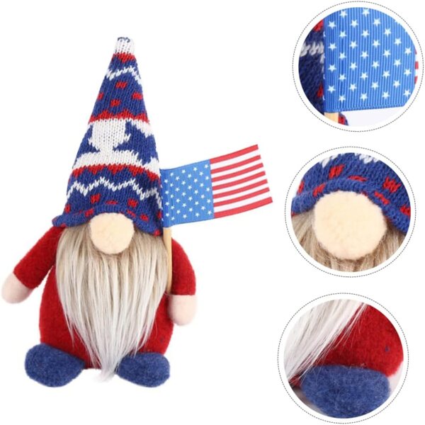 Set mit 2 dekorativen Puppen mit amerikanischer Flagge ohne Gesicht für Zuhause und Büro