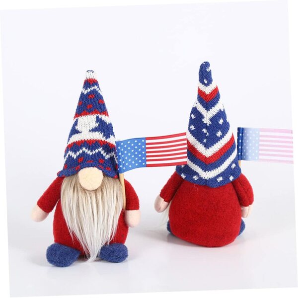 Set mit 2 dekorativen Puppen mit amerikanischer Flagge ohne Gesicht für Zuhause und Büro