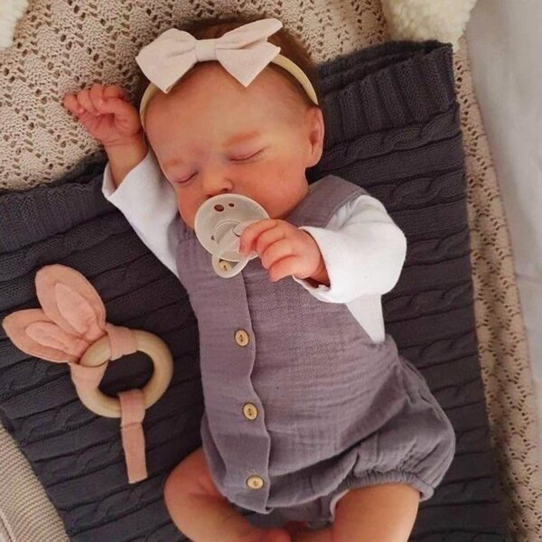 Lonian Reborn-Puppe, 49 cm, mit handgepfropftem Haar und geschlossenen Augen