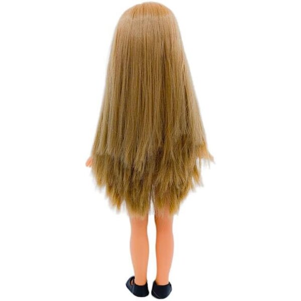 Folk Artesanía Mari's Bambola Nuda 35 cm con Capelli Biondi e Occhi Grigi