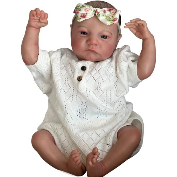 Lonian Reborn Puppe 48 cm realistisch aus Silikon und Stoff mit Kleidung und Accessoires