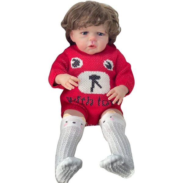 Lonian Reborn pop 60 cm met handgeworteld haar en zacht lichaam