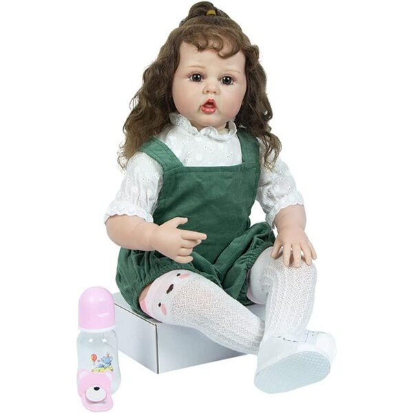 Lonian Wiedergeborene Babypuppe 60 cm con Sorriso e Corpo Morbido, Occhi Blu