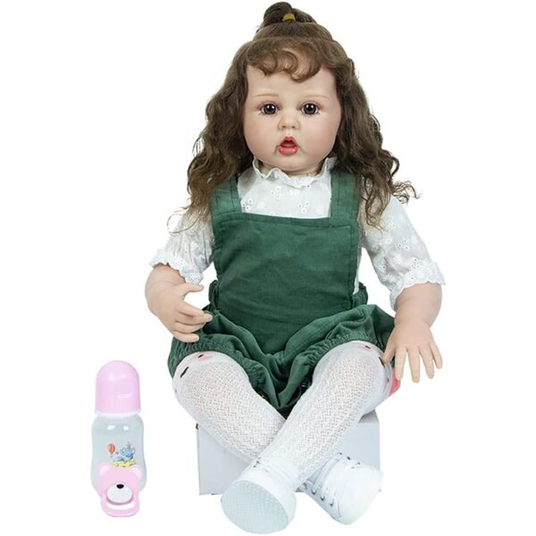Lonian Wiedergeborene Babypuppe 60 cm con Sorriso e Corpo Morbido, Occhi Blu