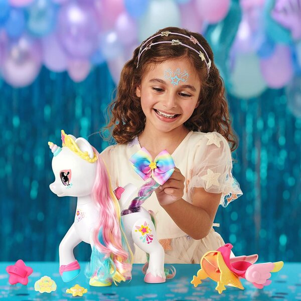 Kindi Kids Einhorn Rainbow Star und Babyschwester Mini Mello mit Magie und Zubehör
