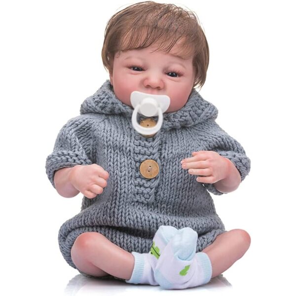 Lonian Poupée Reborn Neugeborenes 48 cm mit sichtbaren Gefäßen und realistischer Kleidung