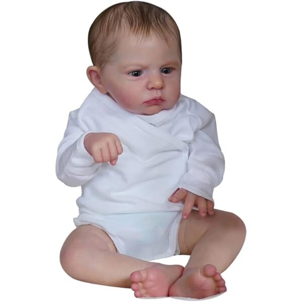 Lonian Reborn-Puppe, 60 cm, weicher Körper, blaue Augen, realistisch, für Kinder