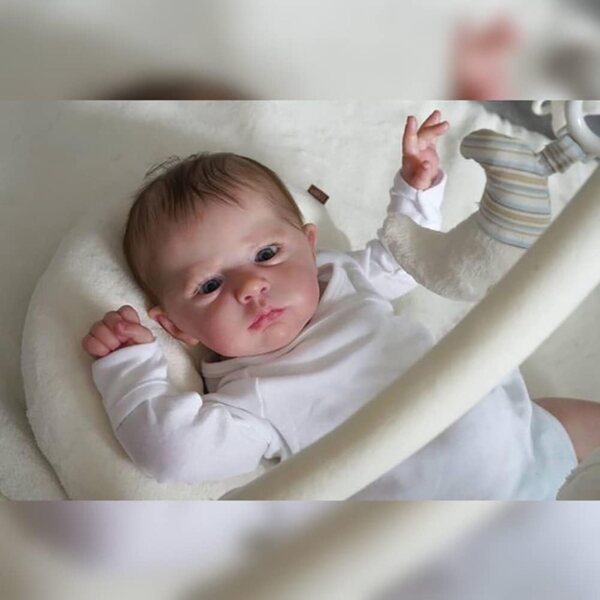 Lonian Reborn-Puppe, 60 cm, weicher Körper, blaue Augen, realistisch, für Kinder