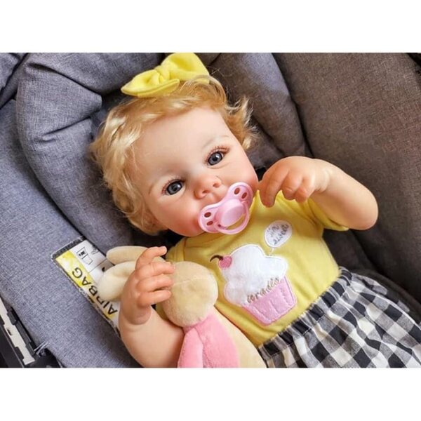 Lonian Poupée Reborn 48 cm großes Babymädchen mit weichem Körper und realistischen blauen Augen