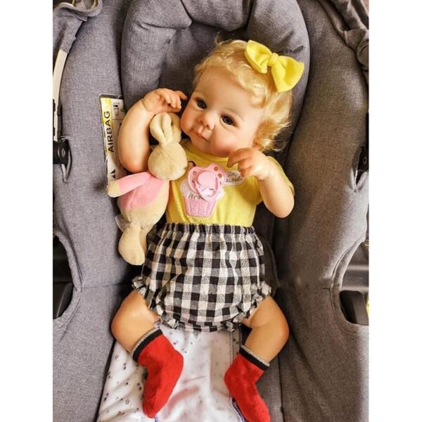 Lonian Poupée Reborn 48 cm großes Babymädchen mit weichem Körper und realistischen blauen Augen