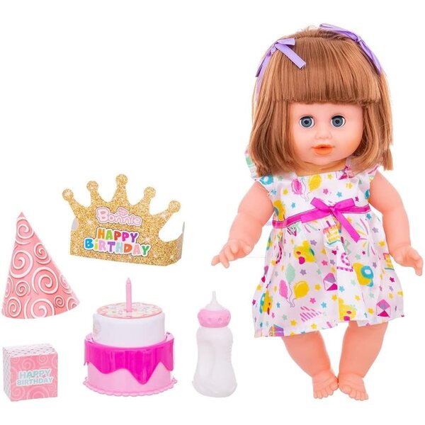 Bonnie Happy Birthday Puppe 35 cm, 2 farbige Modelle für Kinder