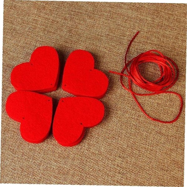 Girlanda Cuori Rossi in Feltro per San Valentino Decorazione Riutilizzabile 160 Cuori