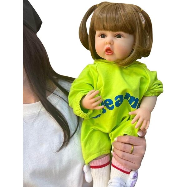 Lonian Reborn Silikonpuppe für Mädchen 55 cm mit Zubehör und Kleidung