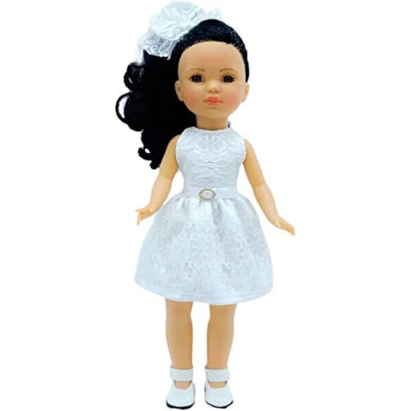 Bambola Folk Artesanía Simona 40 cm in Vinile di Alta Qualità con Abbigliamento