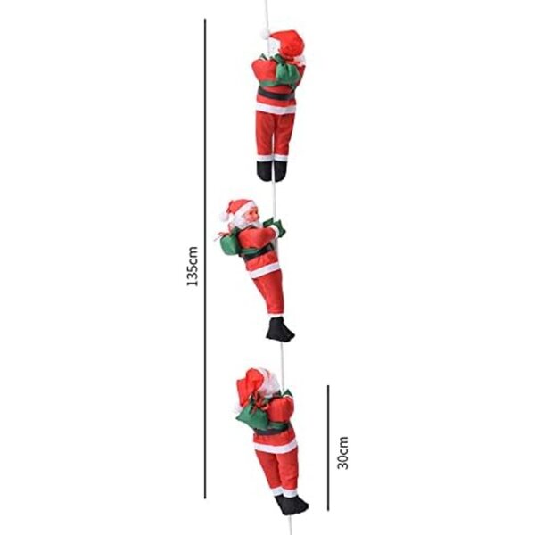 Babbo Natale che Arrampica 30 cm - Decorazione Natalizia in Peluche per Albero