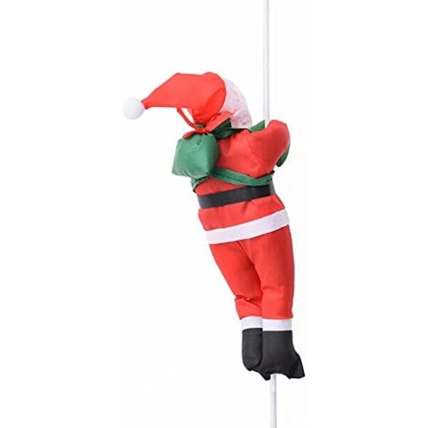 Babbo Natale Scala Decorazione Natalizia 30 cm in Panno Morbido con Corda