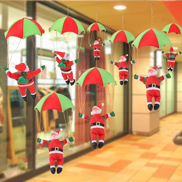 Pupazzo Babbo Natale con Paracadute 30 cm - Decorazione Natalizia Creativa MARMODAY