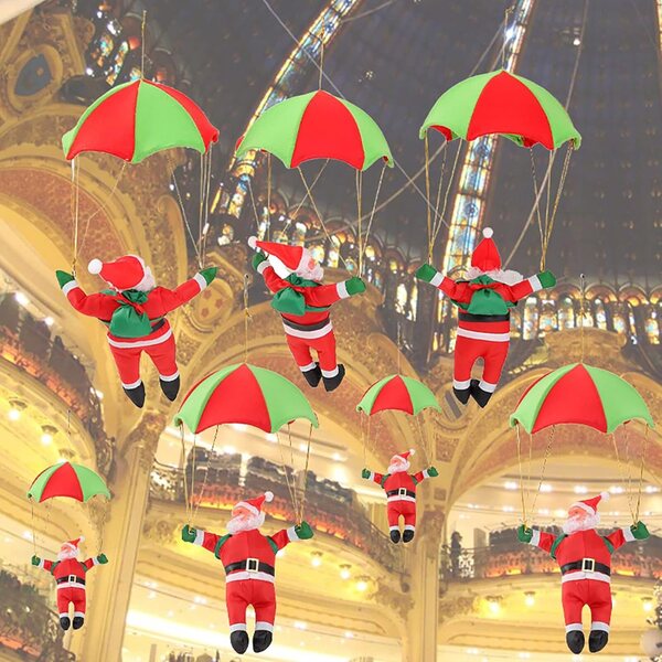 Pupazzo Babbo Natale con Paracadute 30 cm - Decorazione Natalizia Creativa MARMODAY