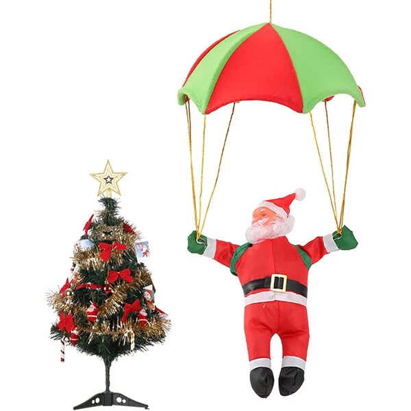Pupazzo Babbo Natale con Paracadute 30 cm - Decorazione Natalizia Creativa MARMODAY