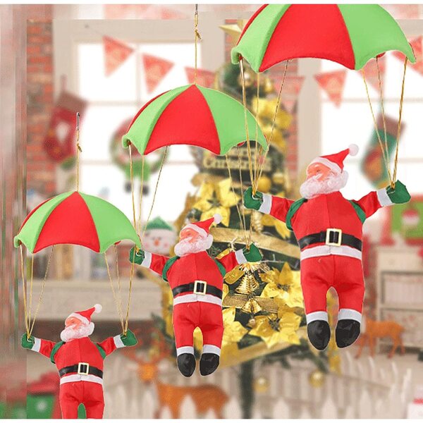 Pupazzo Babbo Natale con Paracadute 30 cm - Decorazione Natalizia Creativa MARMODAY