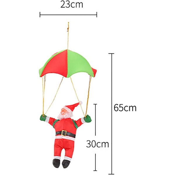 Pupazzo Babbo Natale con Paracadute 30 cm - Decorazione Natalizia Creativa MARMODAY