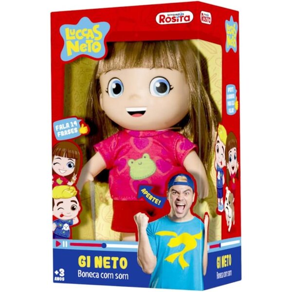 Gi Luccas Neto-Puppe mit interaktivem Audio und abnehmbarer Kleidung, 27 cm