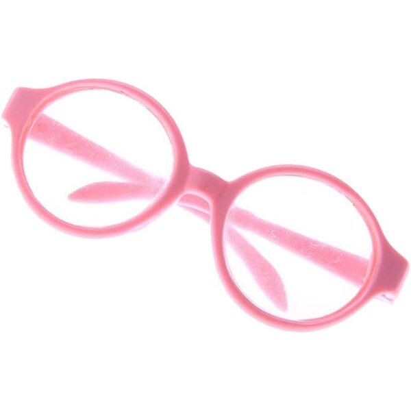 Rosa runde Brille für 46-cm-Puppen – elegantes Kunststoffaccessoire