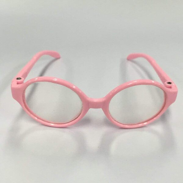 Rosa runde Brille für 46-cm-Puppen – elegantes Kunststoffaccessoire