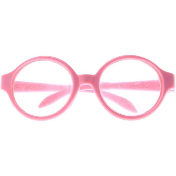 Rosa runde Brille für 46-cm-Puppen – elegantes Kunststoffaccessoire