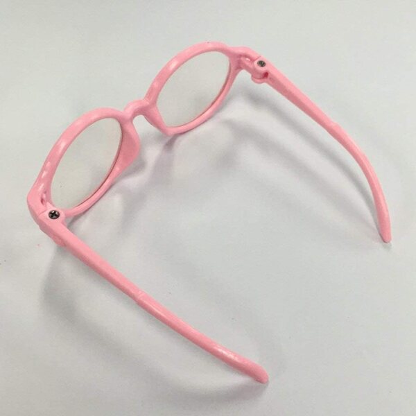 Rosa runde Brille für 46-cm-Puppen – elegantes Kunststoffaccessoire