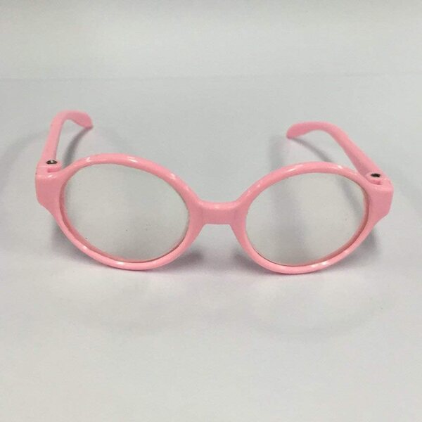 Rosa runde Brille für 46-cm-Puppen – elegantes Kunststoffaccessoire