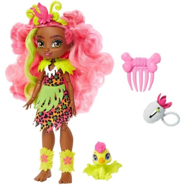 Cave Club Fernessa Puppe 25,4 cm mit Zubehör und Dinosaurier, für Kinder von 4–7 Jahren