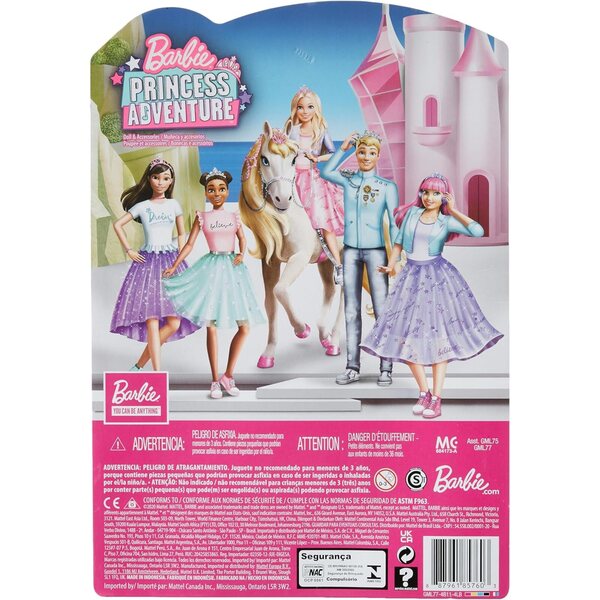 Barbie Daisy Curvy Princess mit Katze, Accessoires und Mode, 30 cm groß, Alter 3–7 Jahre