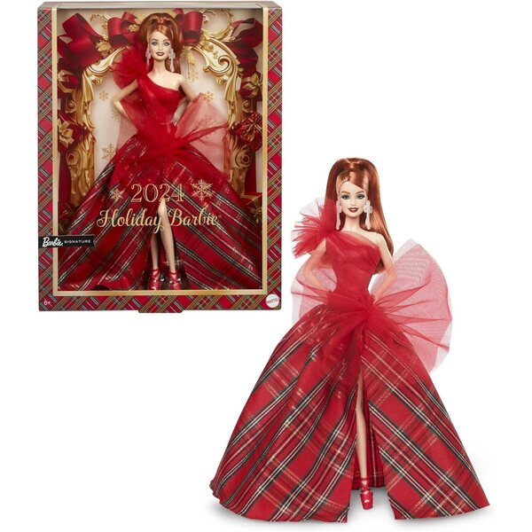 Barbie 2024, limitierte Auflage mit rot kariertem Kleid und roten Haaren – Sammlerstück