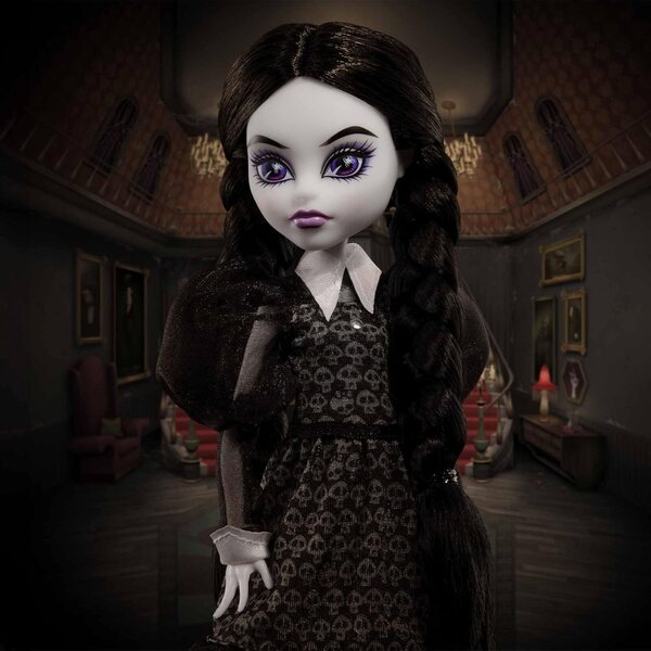 Monster High Skullector Addams Family Due Bambole Morticia & Wednesday Movimento Totale