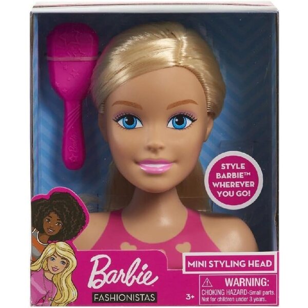 Barbie Mini Testa Styling Bionda per Acconciature e Giochi Creativi Bambini